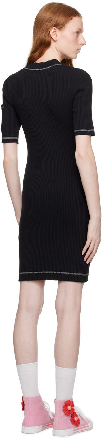 Šaty Moschino Moschino Jeans Button Ribbed Knit Mini Dress Čierna | 0425 8266, 2