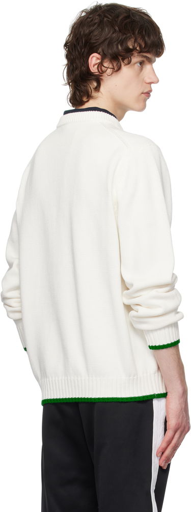 Sveter Casablanca Casablanca Intarsia Knit Sweater Biela | MPS25-KW-859-01, 2
