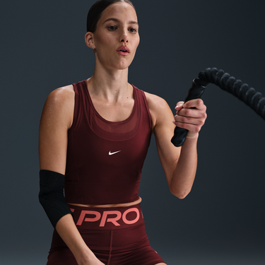 Tielko Nike Dri-FIT Nike Pro Cropped Training Tank Vínová | HJ1192-619, 4