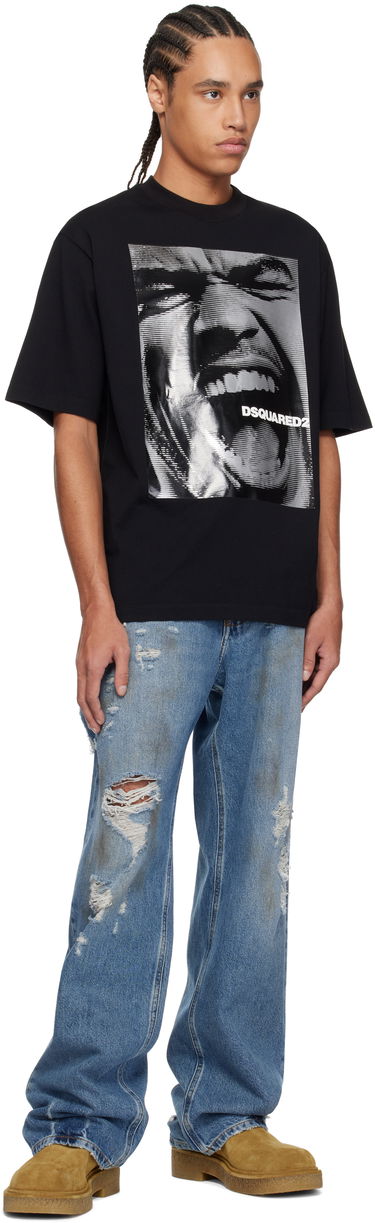 Tričko DSQUARED2 Dsquared2 Loose Fit Graphic T-Shirt Čierna | S71GD1540-D20020-900, 3