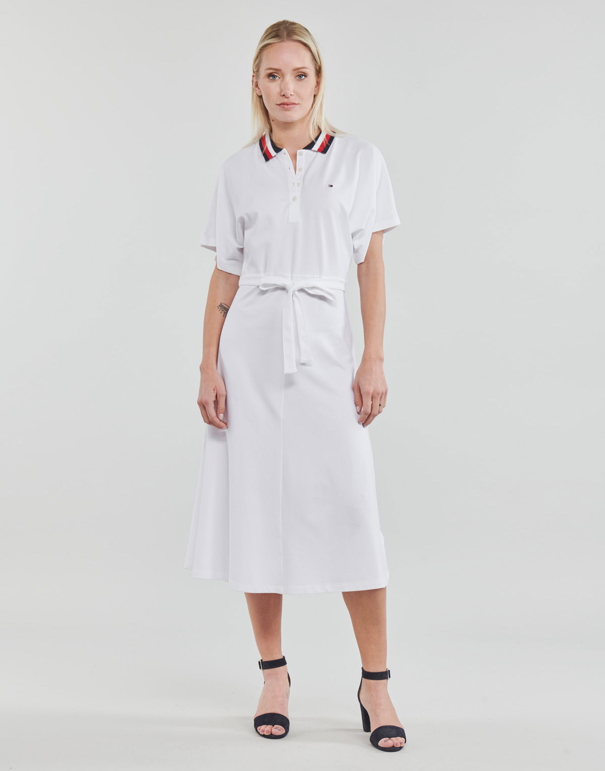 FLARE MIDI POLO DRESS