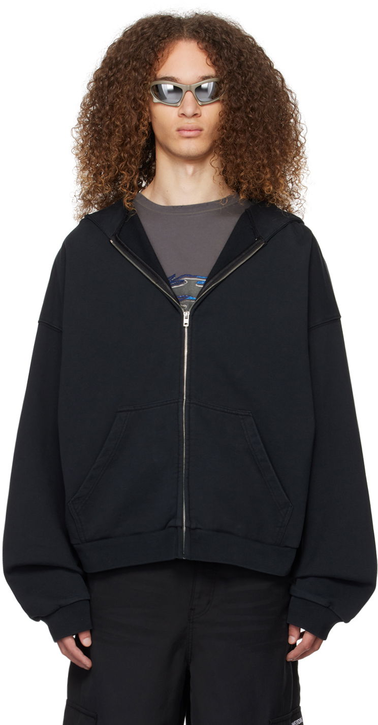 Mikina We11done We11done Oversized Zip-Up Hoodie Čierna | WD-TJ0-24-813-U-BK, 0