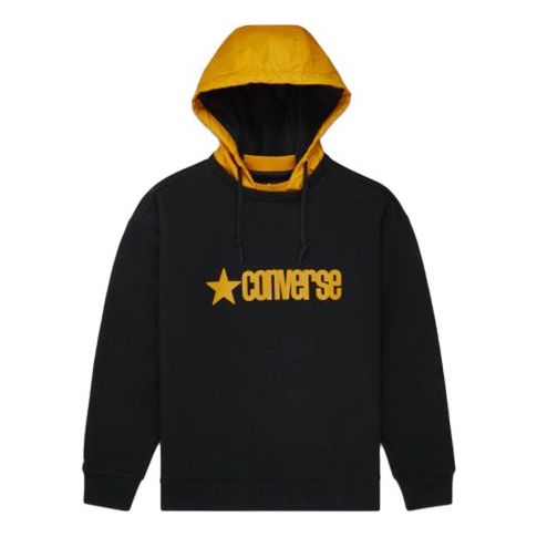 Mikina Converse Logo Letter Hooded Sweatshirt Čierna | 10019968-A01, 0