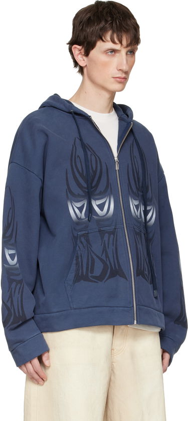 Mikina Who Decides War Winged Zip Up Hoodie Modrá | 1110640002FW25, 1