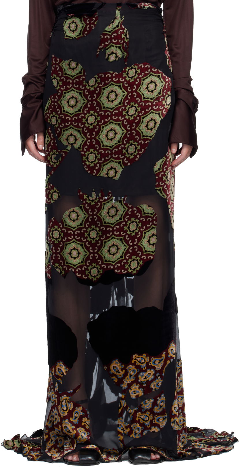 Sukňa Dries Van Noten Dries Van Noten Layered Viscose Silk Maxi Skirt Rôznofarebný | 252-010886-2145