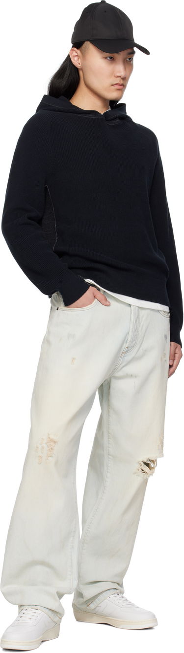 Sveter rag & bone rag & bone Gabe Spliced Hoodie Navy | MBS25S026SD26, 3