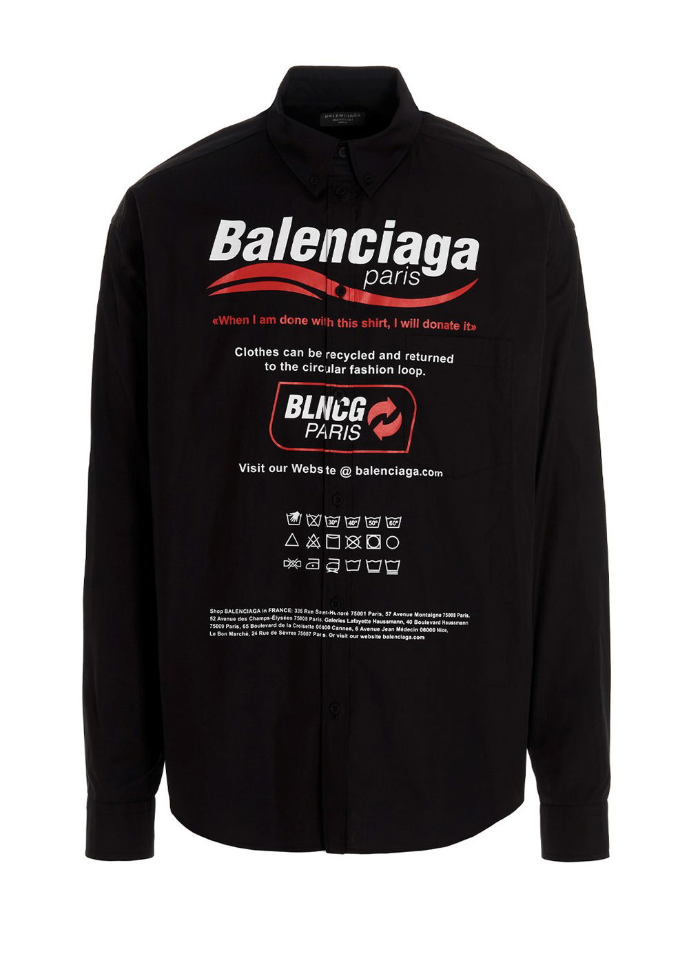 Košeľa Balenciaga Dry Cleaning Logo Shirt Čierna | 664626TEM161000, 0