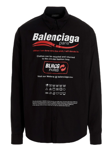 Košeľa Balenciaga Dry Cleaning Logo Shirt Čierna | 664626TEM161000