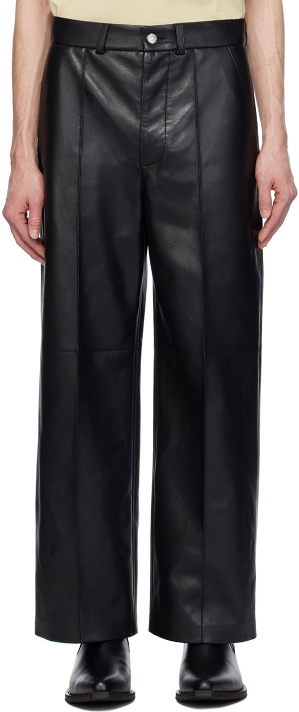 Nohavice Nanushka Dax Regenerated Leather Trousers Čierna | NM24RSPA00599