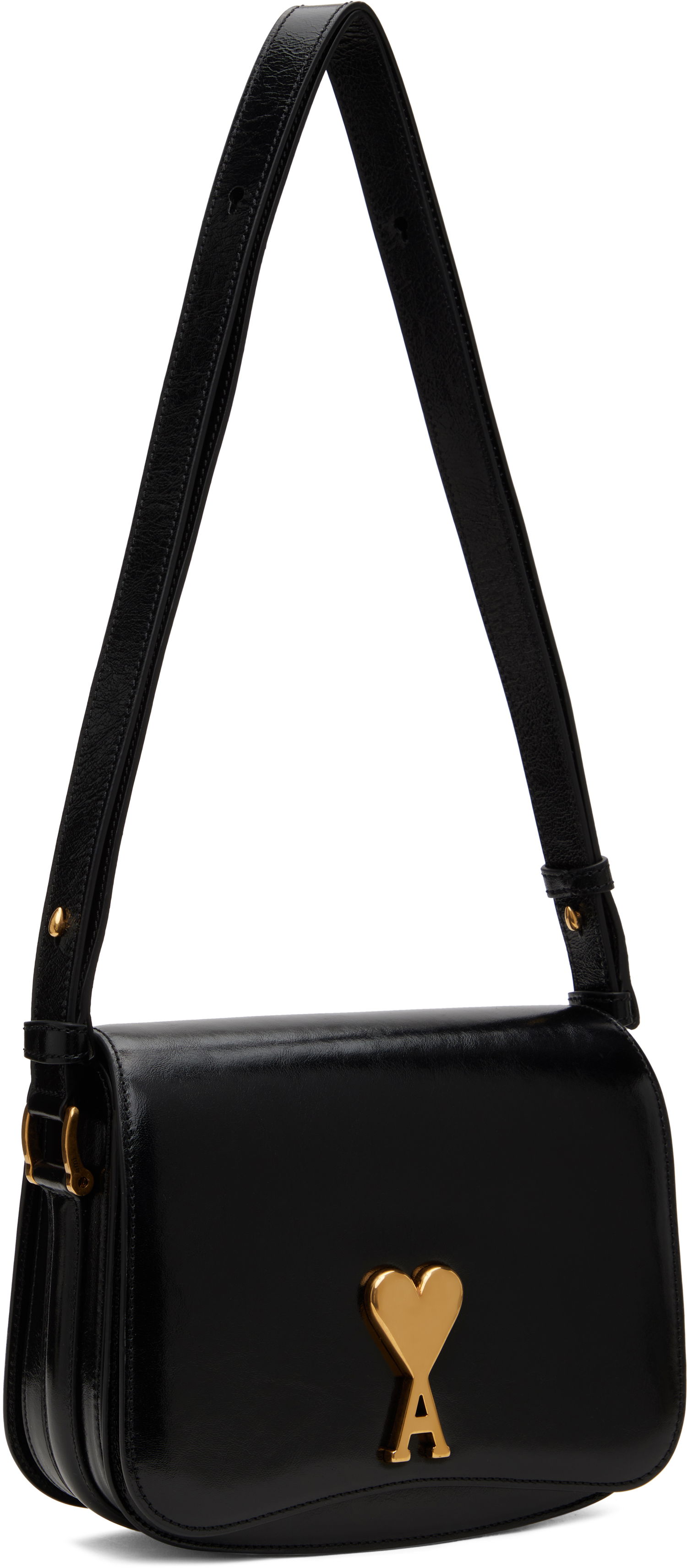 Taška cez rameno AMI AMI Paris Leather Paris Bag Čierna | ULL005.AL0051, 1