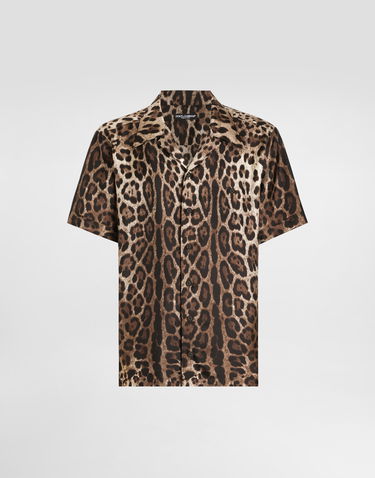 Košeľa Dolce & Gabbana Dolce & Gabbana Leopard Print Silk Shirt Hnedá | G5JH9TIS1B7HY13M, 0