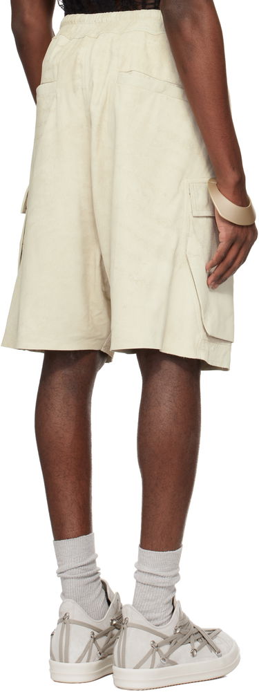 Šortky Rick Owens Rick Owens Hollywood Cargobela Leather Cargo Shorts Béžová | RU01E5360 LBA, 2