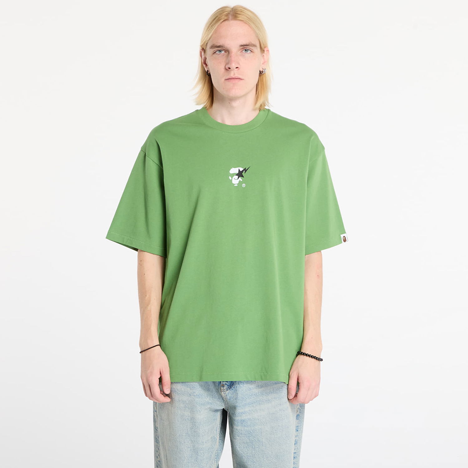 Tričko BAPE Bape Sta Ape Face Relaxed Fit Tee Zelené | 001TEL801321MGRN, 0