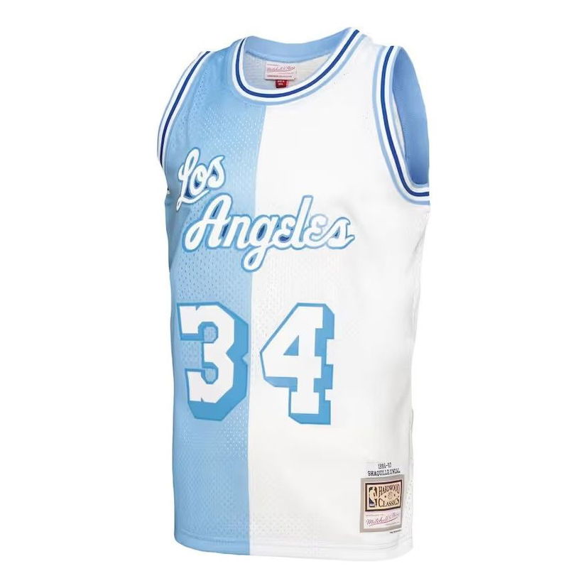 Dres Mitchell & Ness Mitchell & Ness NBA Los Angeles Lakers 1996-97 Split Swingman Jersey 'Shaquille O'Neal' Biela | SMJY4845-LAL84EJHPRYW