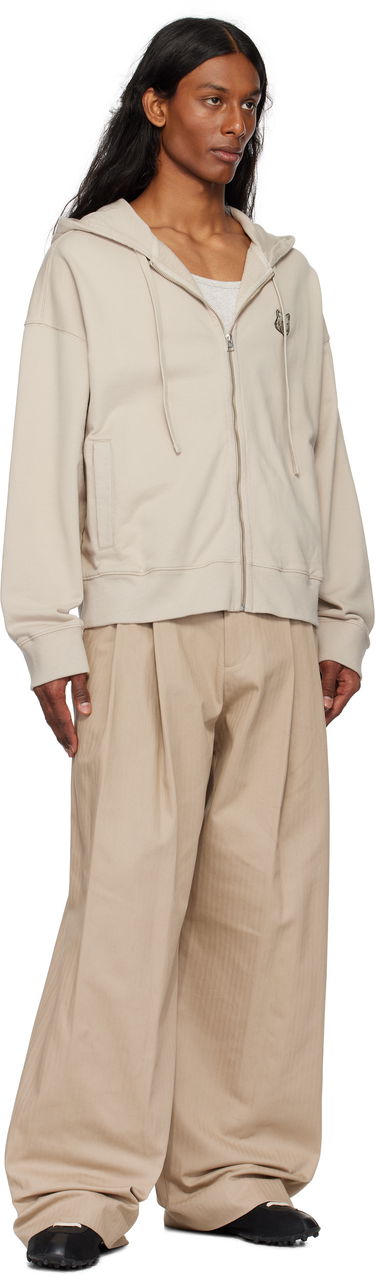 Mikina MAISON KITSUNÉ Maison Kitsuné Bold Fox Head Patch Oversize Fullzip Hoodie Béžová | OM02138KM0001, 3