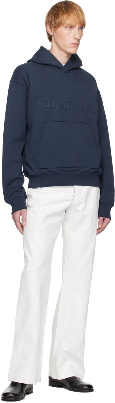Mikina Helmut Lang Helmut Lang Embossed Logo Hoodie Navy | P01HM507, 3