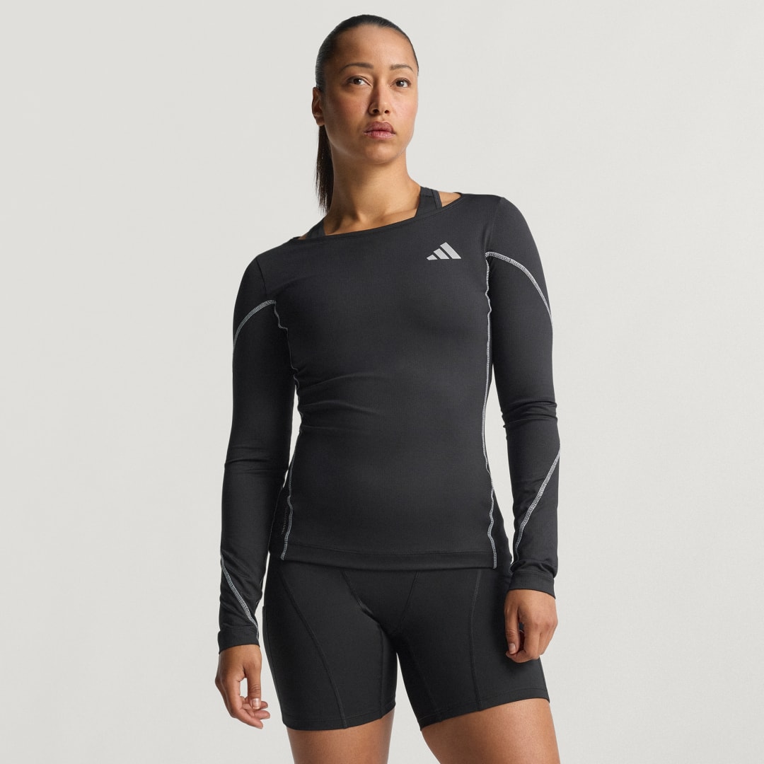 Tričko adidas Performance Adizero Long Sleeve Running Tee Čierna | JN9388, 0