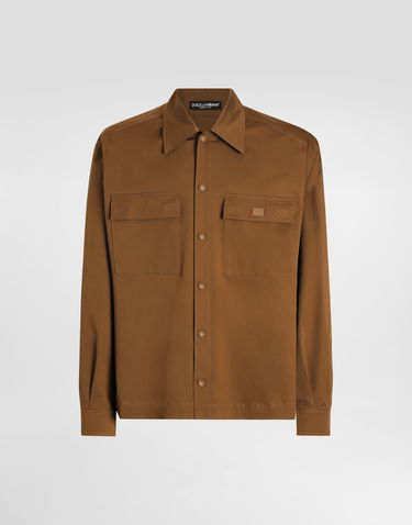 Košeľa Dolce & Gabbana Dolce & Gabbana Cotton Shirt with Chest Pockets Hnedá | G5MM6TFUFLLM0019, 0