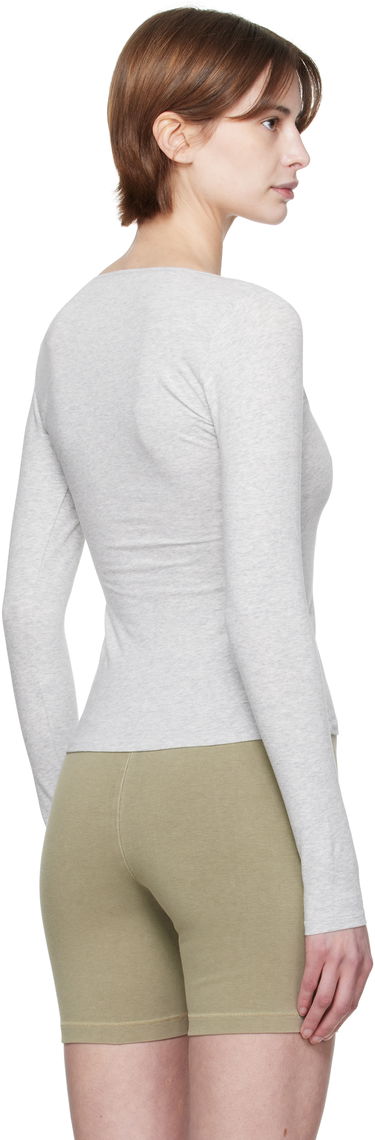 Tielko SKIMS SKIMS Cotton Jersey Scoop Neck Long Sleeve T-Shirt Šedá | LS-LST-7908W, 2