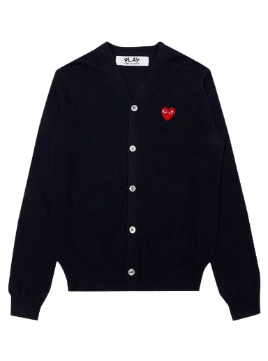 Sveter Comme des Garçons PLAY Knit Cardigan Red Heart Navy | AZ N008 051 2