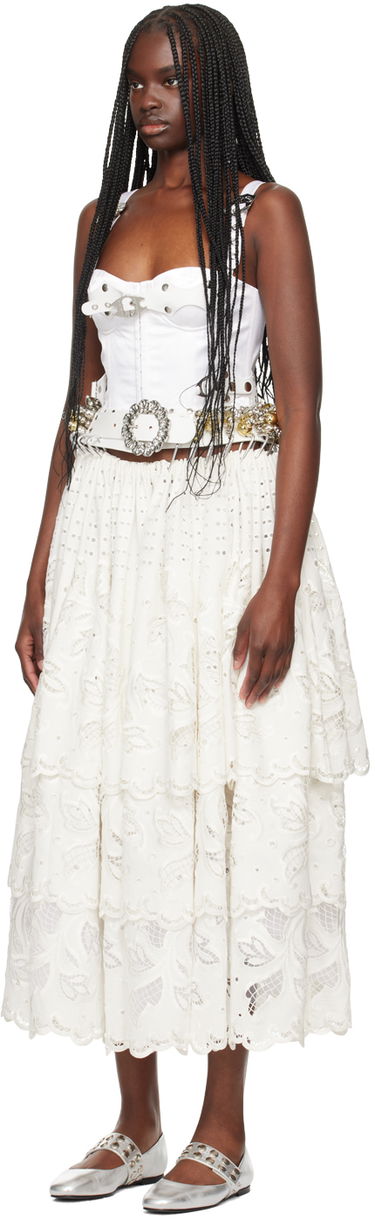 Šaty Chopova Lowena Chopova Lowena Beaded Carabiner Maxi Dress Biela | W6326, 3