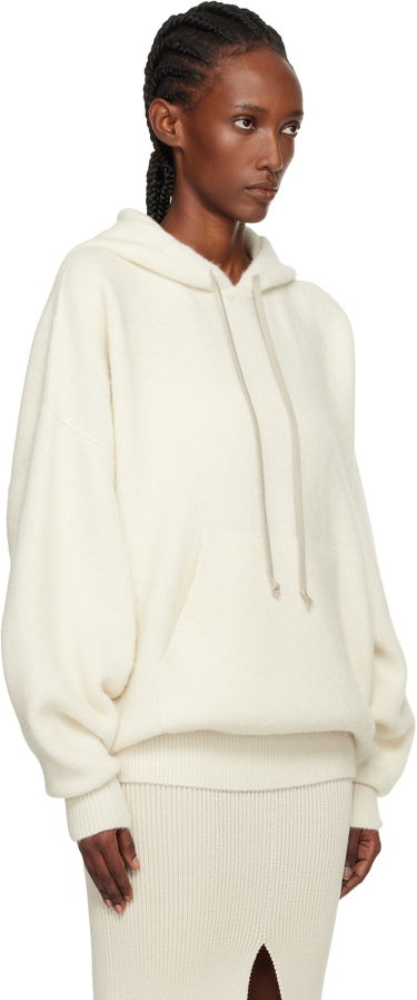 Mikina Rick Owens Concordians Hun Oversized Knitted Hoodie with Kangaroo Pocket Béžová | RO02E4660 KWP, 4