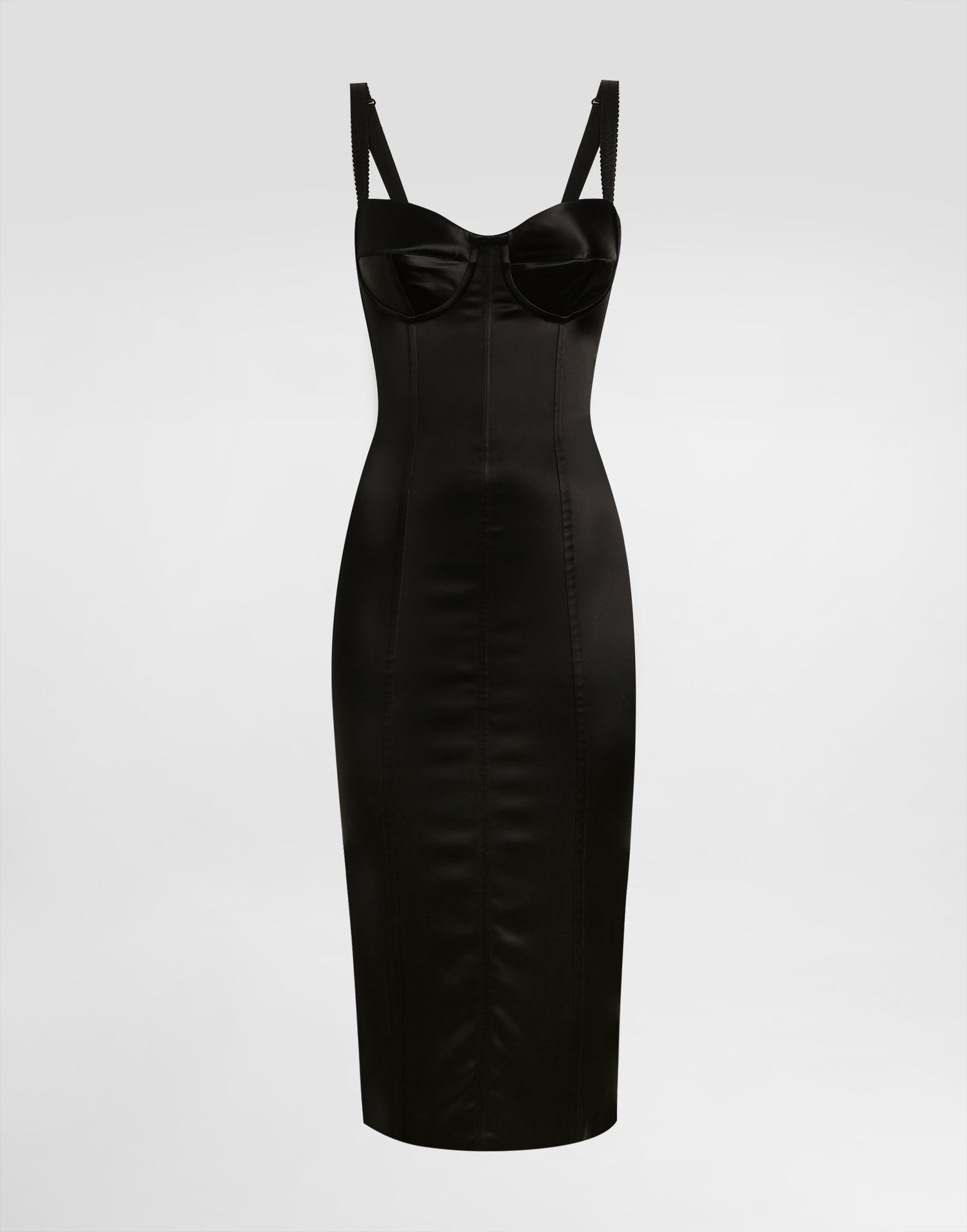Šaty Dolce & Gabbana Dolce & Gabbana Satin Midi Dress Čierna | F6DIHTGDDB2N0000, 0