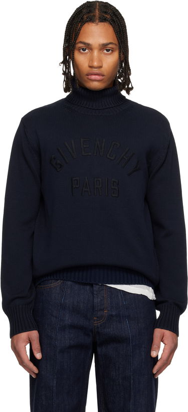 Sveter Givenchy Givenchy Cotton Turtleneck Sweater Navy | BM90VZ4YNM499, 0