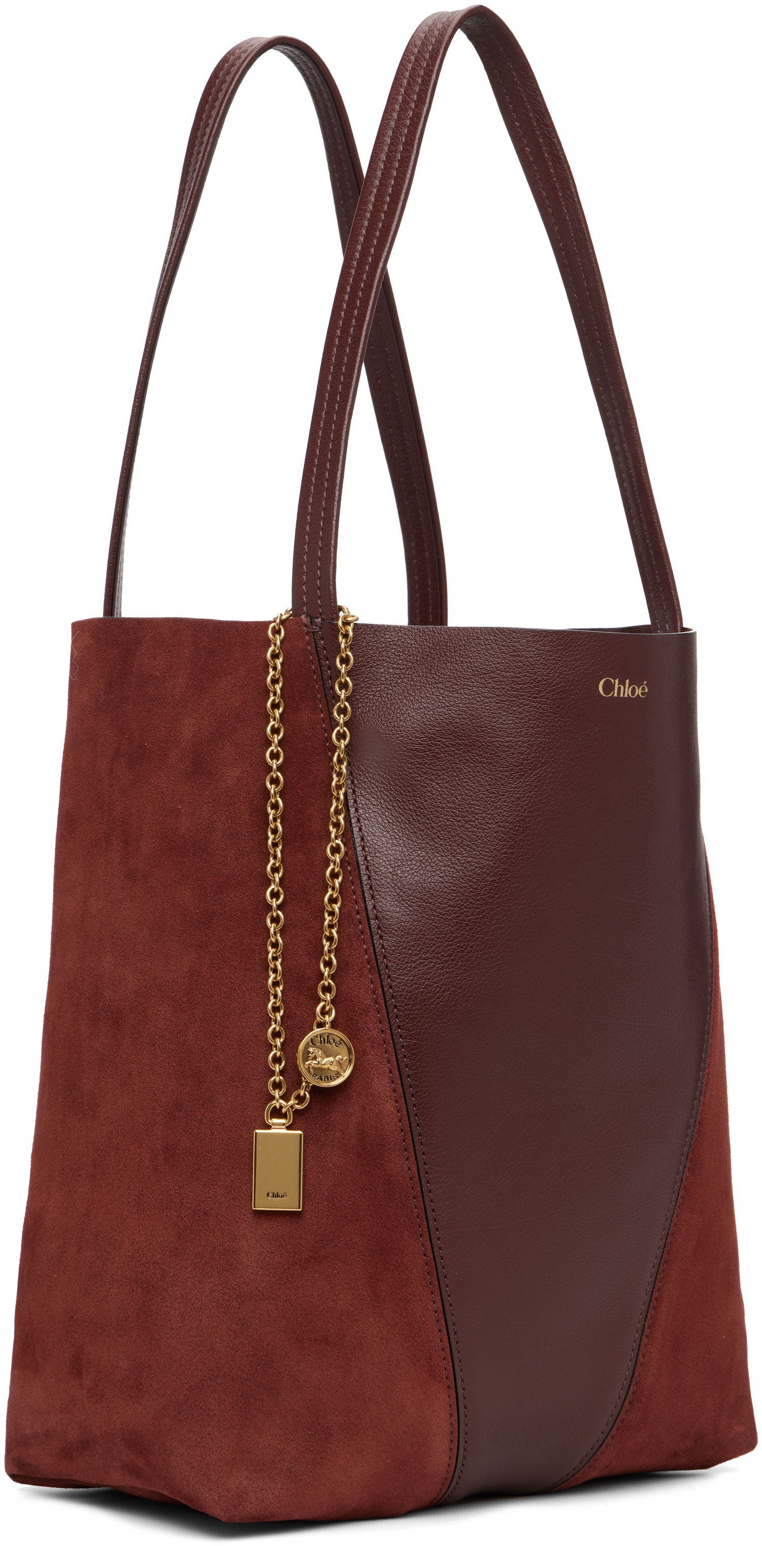 Tote bag CHLOÉ Spin Tote Vínová | CH25WS811Q76, 1