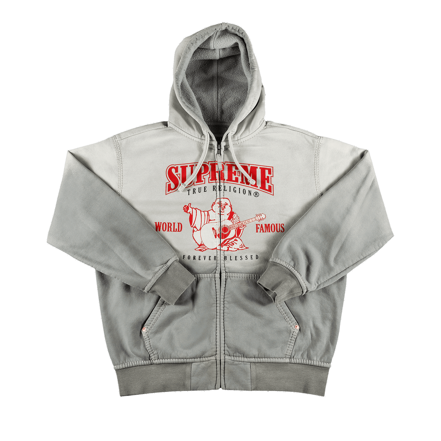 Mikina Supreme True Religion Zip Up Hooded Sweatshirt Šedá | FW21SW38 LIGHT GREY, 0