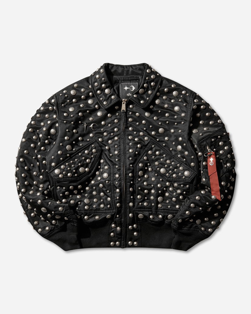 Bomber bunda Alpha Industries CWU 45/P All-Over Rivet Flight Jacket Čierna | 258151 03