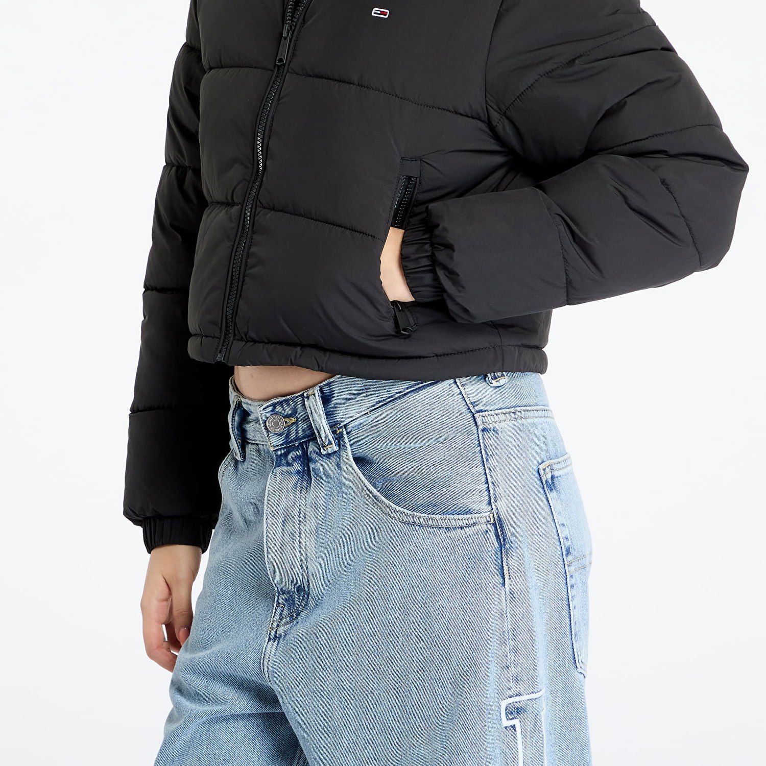 Prešívaná bunda Tommy Hilfiger Tommy Jeans Crop Essential Puffer Jacket Black Čierna | DW0DW18828 BDS, 1