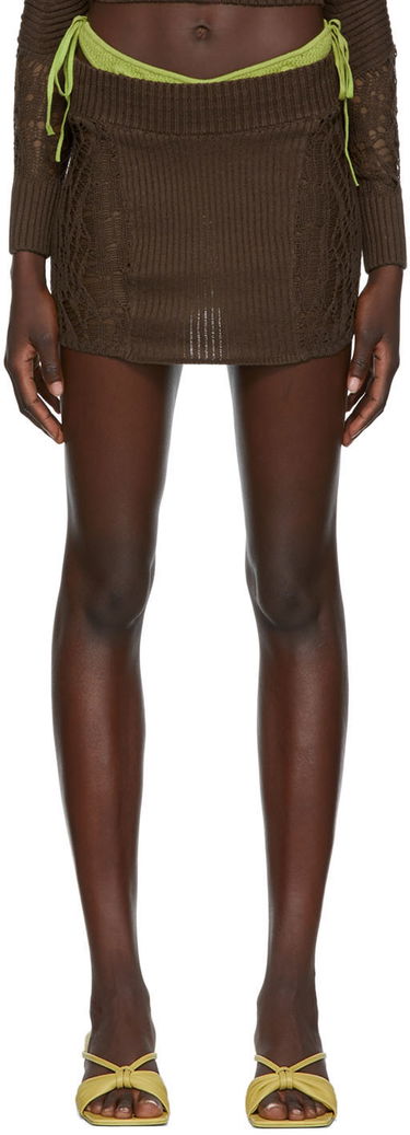 Sukňa GUIZIO Guizio Knit Mini Skirt Hnedá | MCMS 2, 0