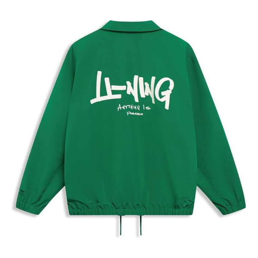 Vetrovka Li-Ning Logo Coach Jacket Zelené | AJDT499-2