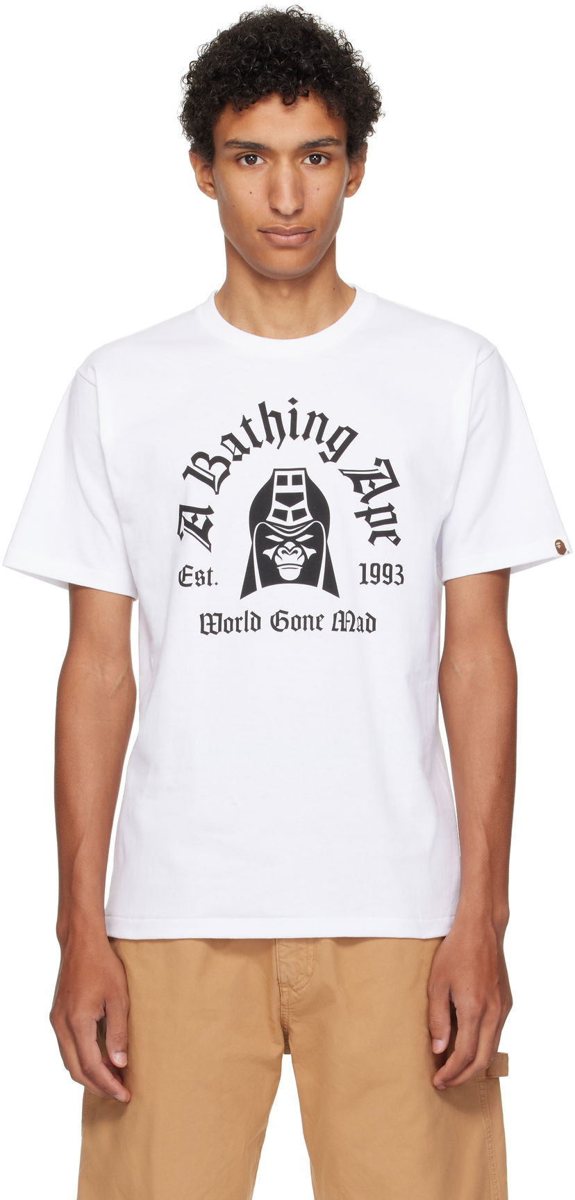 Tričko BAPE Printed Mad General College T-Shirt Biela | 001TEL301059M