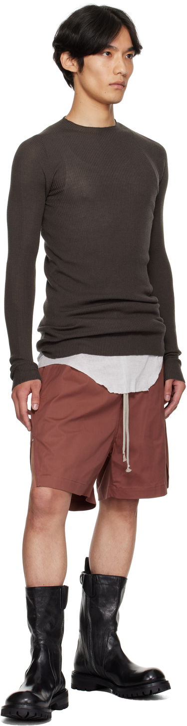 Sveter Rick Owens Rick Owens Concordians Ribbed Sweater Hnedá | RU02E1637 RIBM, 3