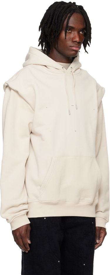 Mikina HELIOT EMIL Outline Logo Hoodie by HELIOT EMIL Béžová | PRESS25_M_08_053_ST18_CO, 1