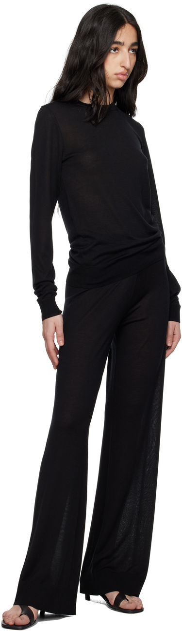Nohavice TOTEME TOTEME Wide Knit Trousers Čierna | 252-WRB0258-YA0151, 3