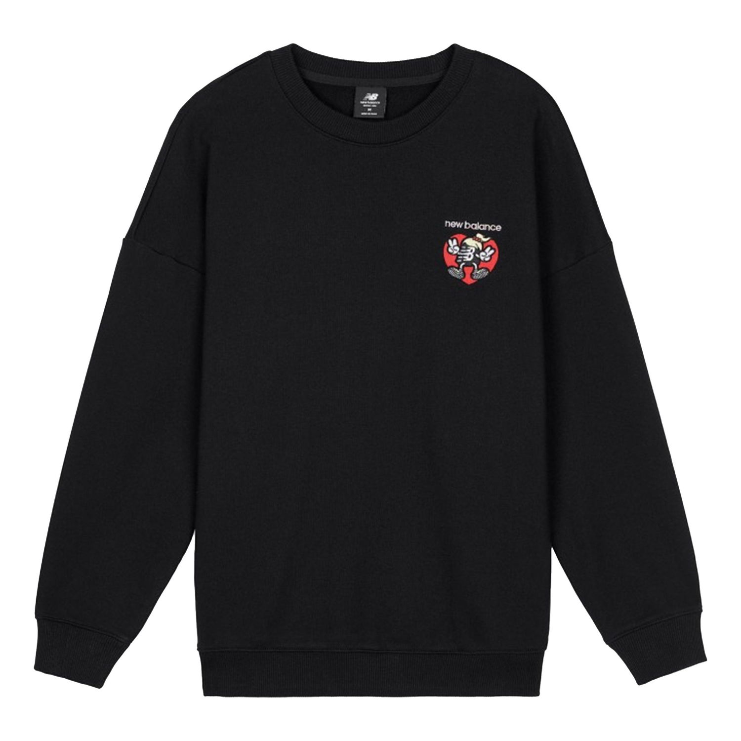 Sveter New Balance Graphic Print Crewneck Sweatshirt Čierna | AWT03367-BK, 0