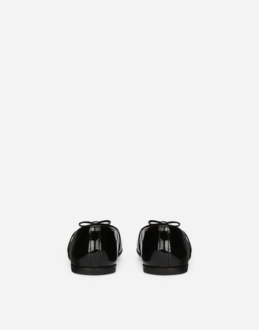 Tenisky a topánky Dolce & Gabbana Patent Leather Ballet Flats With Bow For First Steps Čierna | D20093A483180999, 2
