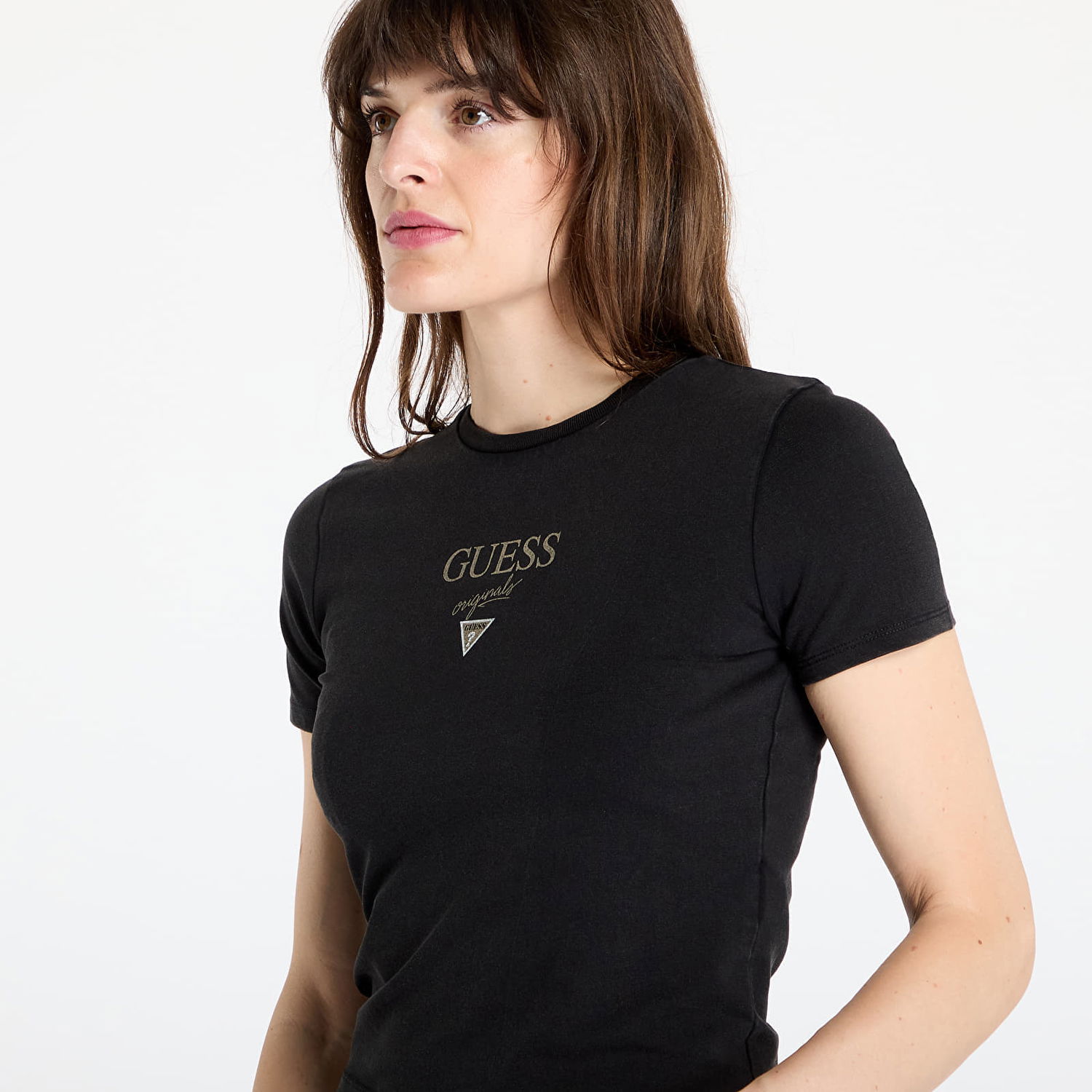 Crop Top GUESS GUESS Originals Go Vintage Baker Cropped T-Shirt Čierna | W5GI56J1314-JTMU, 1