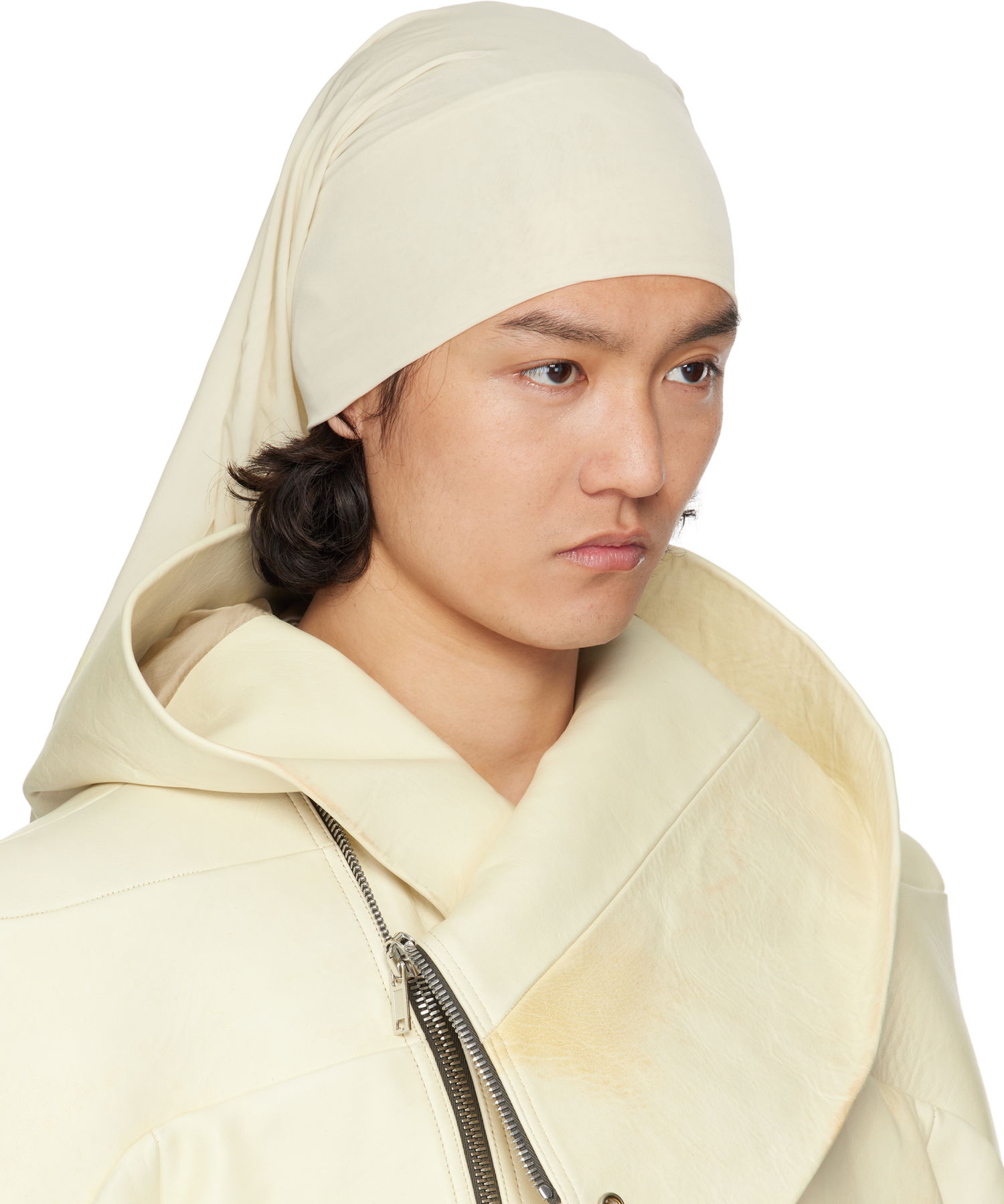 Klobúk Rick Owens Rick Owens Hollywood Stretch Cupro Jersey Wig Hat Béžová | RR01E5453 BZ, 1