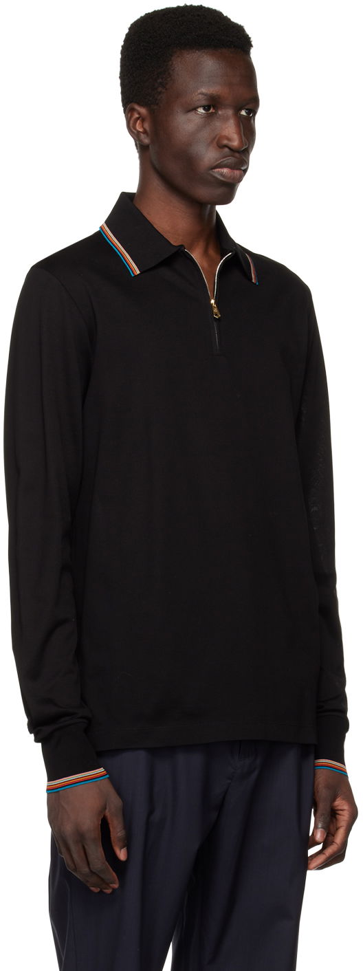 Polo tričko Paul Smith Paul Smith Long Sleeve Zip Polo Čierna | M1R-031Y-K00089-79, 1