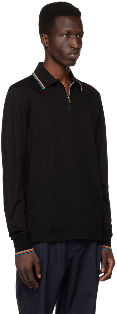 Polo tričko Paul Smith Paul Smith Long Sleeve Zip Polo Čierna | M1R-031Y-K00089-79, 1