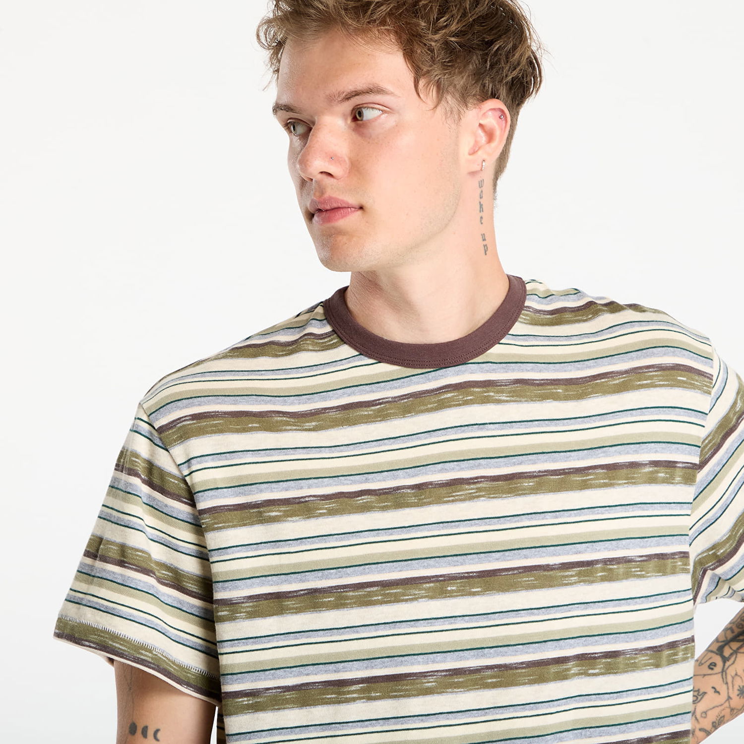 Tričko Brain Dead Toni Stripe T-Shirt Olive/ Multi Zelené | BDS25T00004778GR26, 1