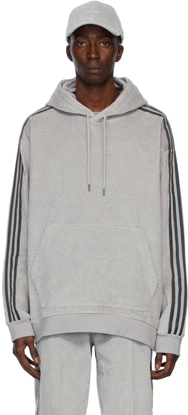 Mikina adidas x IVY PARK IVY PARK Corduroy Hoodie Šedá | HG2520, 0