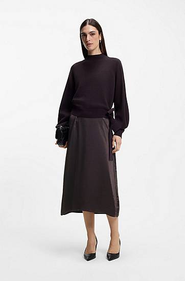 Šaty BOSS Two-in-one dress with wool-cashmere sweater layer Čierna | 50547867, 1