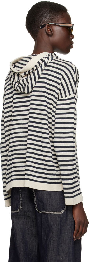 Mikina Max Mara Max Mara Limosa Striped Knit Hoodie Biela | 2419361023600, 2