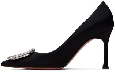 Tenisky a topánky Amina Muaddi Satin Pumps With Crystal Buckle Čierna | CAMELIA PUMP 90 SR SATIN, 2