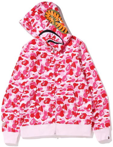 Mikina BAPE ABC Camo Shark Full Zip Hoodie Červená | 001ZPI201002M-PNK, 1